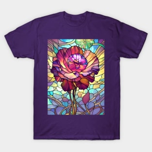 Stained Glass Carnation Flower T-Shirt